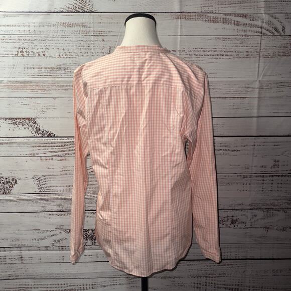 L.L.Bean Pink Gingham button down Shirt women’s Size Medium - Picture 3 of 8